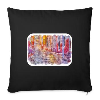 Mexique Aquarelle Esquisse Dessinée à la main Illustration - Housse de coussin décorative 45 x 45 cm - noir - Devant