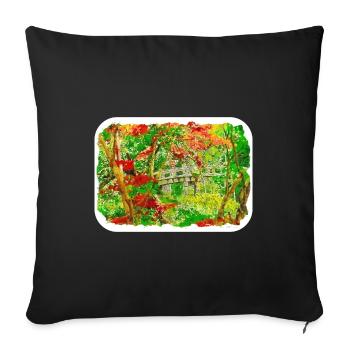 Kyoto Japan Watercolor Sketch Painting Illustratio - Sofa pillowcase 17,3'' x 17,3'' (45 x 45 cm) - black - Front