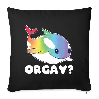 Orca Rainbow LGBTQ Cadeau - Housse de coussin décorative 45 x 45 cm - noir - Devant