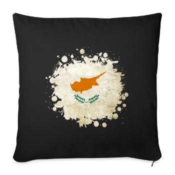 Zypern Vintage Klecks Flagge - Sofakissenbezug 45 x 45 cm - Schwarz - Vorne