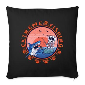 Shark Fishing Extreme - Sofa pillowcase 17,3'' x 17,3'' (45 x 45 cm) - black - Front