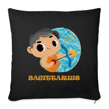 Zodiac sign Sagittarius - Sofa pillowcase 17,3'' x 17,3'' (45 x 45 cm) - black - Front