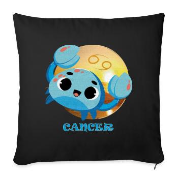 Zodiac Sign Cancer - Sofa pillowcase 17,3'' x 17,3'' (45 x 45 cm) - black - Front