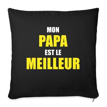 Mon Papa est le meilleur - Housse de coussin décorative 45 x 45 cm - noir - Devant