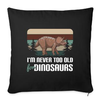 T-Rex Triceratops Stegosaurus - Housse de coussin décorative 45 x 45 cm - noir - Devant