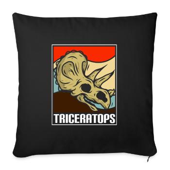T-Rex Triceratops Fleischfresser Archäologie - Sofakissenbezug 45 x 45 cm - Schwarz - Vorne
