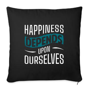 Cloverleaf Joy Love Optimism - Sofa pillowcase 17,3'' x 17,3'' (45 x 45 cm) - black - Front