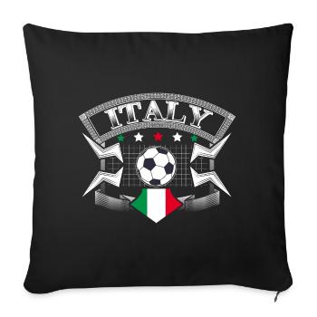 Italien Fußball Sport Geschenkidee - Sofakissenbezug 45 x 45 cm - Schwarz - Vorne