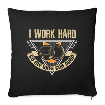 Ehe Ehefrau Hochzeit Geschenkidee - Sofakissenbezug 45 x 45 cm - Schwarz - Vorne