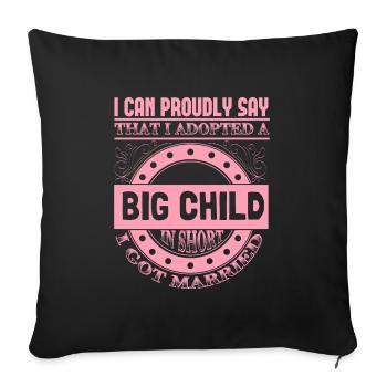Idée cadeau d’alliance mariage femme - Housse de coussin décorative 45 x 45 cm - noir - Devant