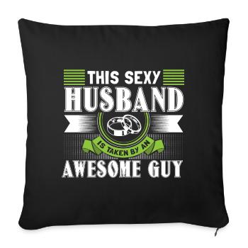 Homo Husbands Husbands Gift - Sofa pillowcase 17,3'' x 17,3'' (45 x 45 cm) - black - Front