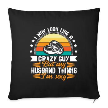 Cadeau de partenariat de mariage gay - Housse de coussin décorative 45 x 45 cm - noir - Devant