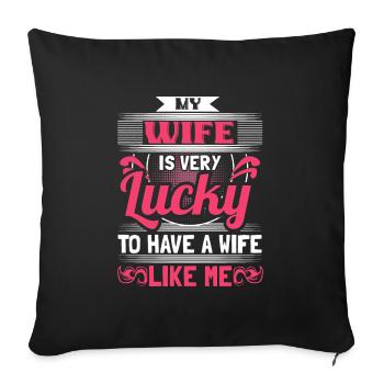 Gay Marriage Lesbians Love Gift - Sofa pillowcase 17,3'' x 17,3'' (45 x 45 cm) - black - Front