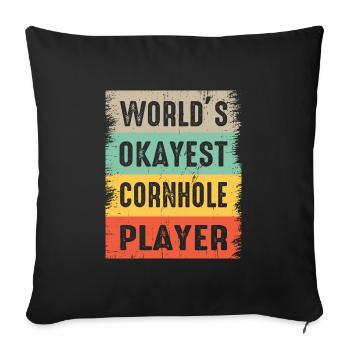 Cornhole Bean Bag Toss Outdoor Lawn Game funny - Sofa pillowcase 17,3'' x 17,3'' (45 x 45 cm) - black - Front