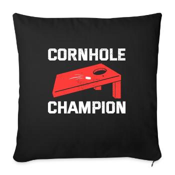 Cornhole Bean Bag Toss Outdoor Lawn Game funny - Sofa pillowcase 17,3'' x 17,3'' (45 x 45 cm) - black - Front