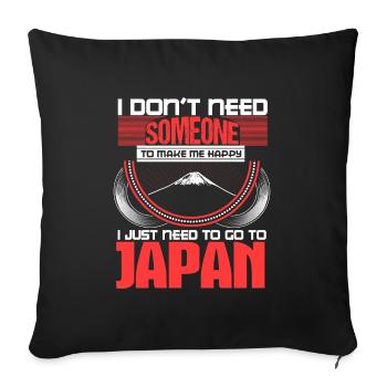 Japan Manga Nippon Geschenkidee - Sofakissenbezug 45 x 45 cm - Schwarz - Vorne