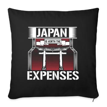 Idée cadeau de lieu de naissance du bonsaï au Japon - Housse de coussin décorative 45 x 45 cm - noir - Devant