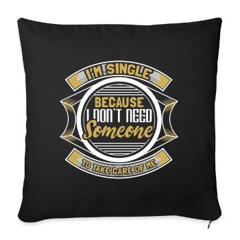 Single Unabhängigkeit Party Geschenk - Sofakissenbezug 45 x 45 cm - Schwarz - Vorne