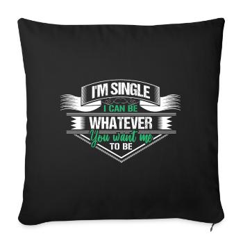 Single Solo Beziehung Geschenkidee - Sofakissenbezug 45 x 45 cm - Schwarz - Vorne