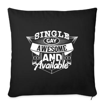 Gay Single Partnership Gift - Sofa pillowcase 17,3'' x 17,3'' (45 x 45 cm) - black - Front