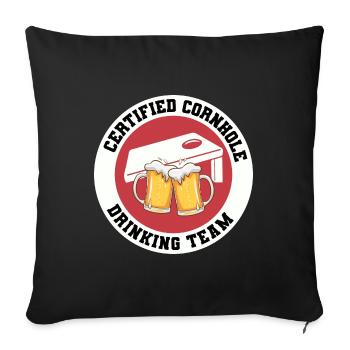 Cornhole Drinking Bean Bag Toss Outdoor Lawn Game - Sofa pillowcase 17,3'' x 17,3'' (45 x 45 cm) - black - Front