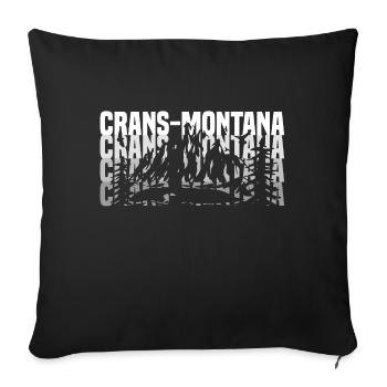 crans Montana schwarz weis - Sofakissenbezug 45 x 45 cm - Schwarz - Vorne