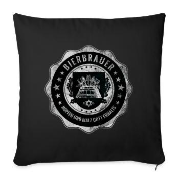Bierbrauer, Zunft, Handwerk, Wappen - Sofakissenbezug 45 x 45 cm - Schwarz - Vorne