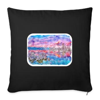 California Usa Watercolor Sketch Illustration - Sofa pillowcase 17,3'' x 17,3'' (45 x 45 cm) - black - Front
