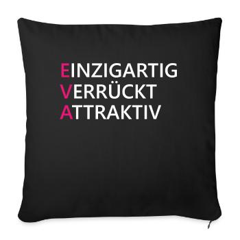 Eva Name Geschenk - Sofakissenbezug 45 x 45 cm - Schwarz - Vorne