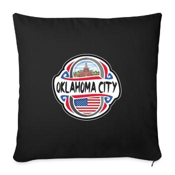 Oklahoma City USA United States Flag Travel Souven - Sofa pillowcase 17,3'' x 17,3'' (45 x 45 cm) - black - Front