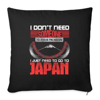 Japan Sakura Stolz Geschenkidee - Sofakissenbezug 45 x 45 cm - Schwarz - Vorne