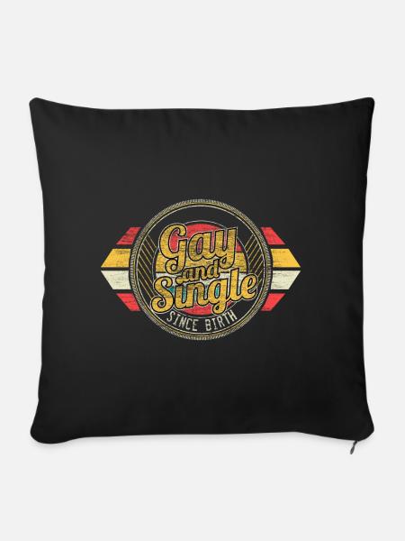 Lesbisch Single LGBT - Sofakissenbezug 45 x 45 cm - Schwarz