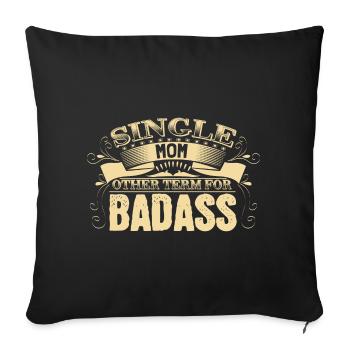 Maman célibataire Maman Respect Cadeau - Housse de coussin décorative 45 x 45 cm - noir - Devant