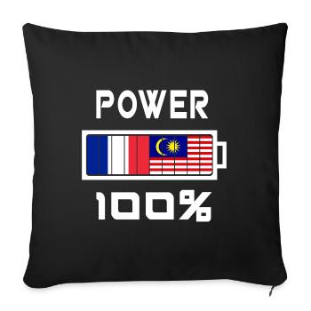 Malaysia und Frankreich machen 100% - Sofakissenbezug 45 x 45 cm - Schwarz - Vorne