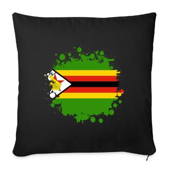 blob de drapeaux du Zimbabwe - Housse de coussin décorative 45 x 45 cm - noir - Devant