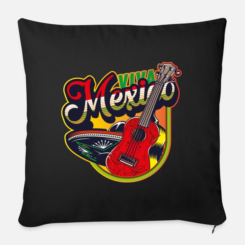Mexiko - Sofakissenbezug 45 x 45 cm - Schwarz