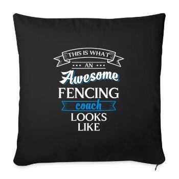 Fechtsport Duell En Garde Kampfsport - Sofakissenbezug 45 x 45 cm - Schwarz - Vorne