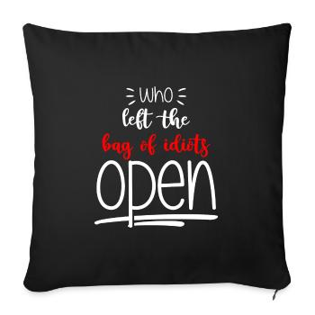 Provocation idiote maléfique - Housse de coussin décorative 45 x 45 cm - noir - Devant