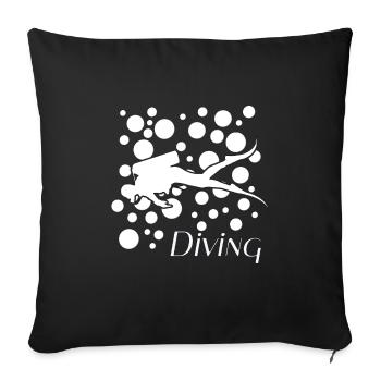 Taucher mit Luftblasen diving - Sofakissenbezug 45 x 45 cm - Schwarz - Vorne