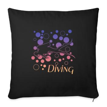 diving tauchen - Sofakissenbezug 45 x 45 cm - Schwarz - Vorne