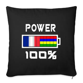 Maurice et la France alimentent 100 % - Housse de coussin décorative 45 x 45 cm - noir - Devant