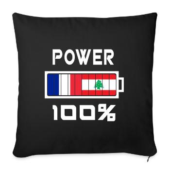 Lebanon and France Power 100% - Sofa pillowcase 17,3'' x 17,3'' (45 x 45 cm) - black - Front