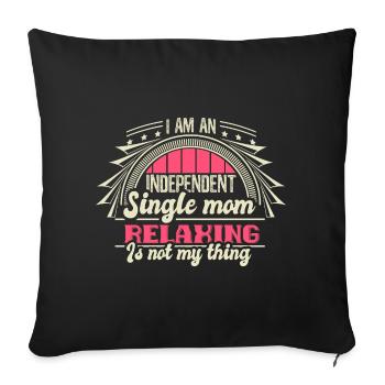 Cadeau maman mère célibataire - Housse de coussin décorative 45 x 45 cm - noir - Devant