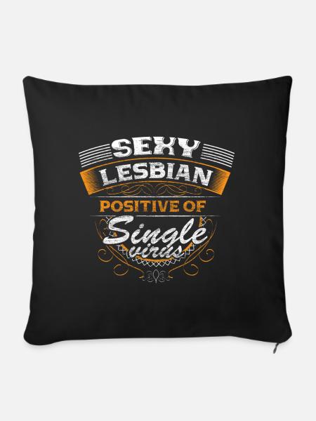 Lesbisch Single LGBT+ Bi Geschenkidee - Sofakissenbezug 45 x 45 cm - Schwarz