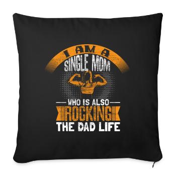 Single Mother Mommy Son Gift - Sofa pillowcase 17,3'' x 17,3'' (45 x 45 cm) - black - Front
