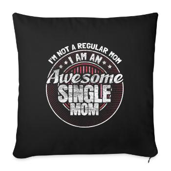Maman célibataire Maman Fière Cadeau - Housse de coussin décorative 45 x 45 cm - noir - Devant
