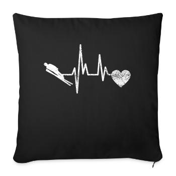Ski jumpers Ski winter sports Ski jumping Ski flying - Sofa pillowcase 17,3'' x 17,3'' (45 x 45 cm) - black - Front