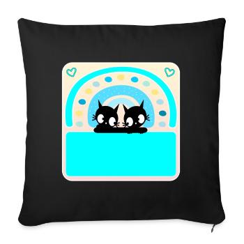 Cats Name Tag - Sofa pillowcase 17,3'' x 17,3'' (45 x 45 cm) - black - Front
