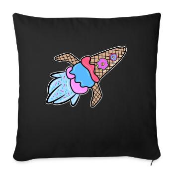 Ice Cream Donut Delicious Dessert Sweets Snack - Sofa pillowcase 17,3'' x 17,3'' (45 x 45 cm) - black - Front