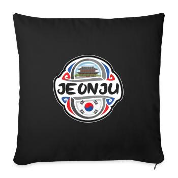 Jeonju Südkorea Flagge Reise Souvenir Abzeichen Stam - Sofakissenbezug 45 x 45 cm - Schwarz - Vorne